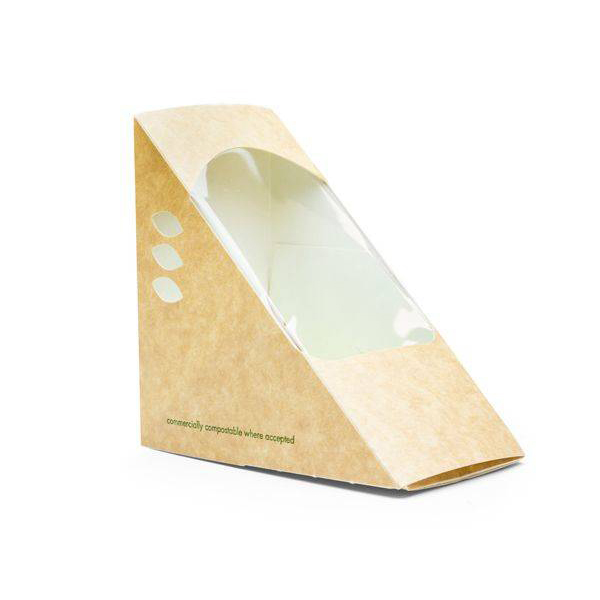 Papierverpackung für Sandwiches mit den Maßen 12,5 cm x 12,5 cm x 7,5 cm