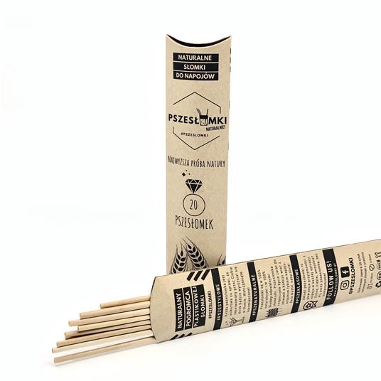 Ökologische Strohhalme aus Stroh, 20 cm lang und mit einem Durchmesser von 4–6 mm