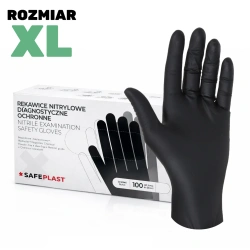 Unpuderte Nitrilhandschuhe, schwarz, in einer Schachtel, „XL“, 100 Stück