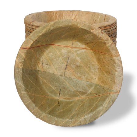 Schale aus Salbaumblättern, Durchmesser 16,5 cm, Höhe 3,5 cm, 400 ml, 20 Stück