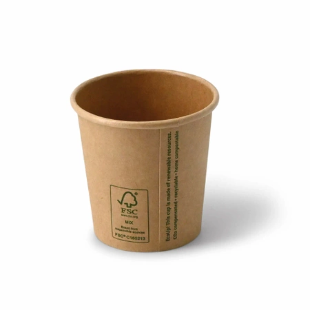 Kraftpapierbecher, Dispersionsbeschichtung, 120 ml, Durchmesser 62 mm, 50 Stück