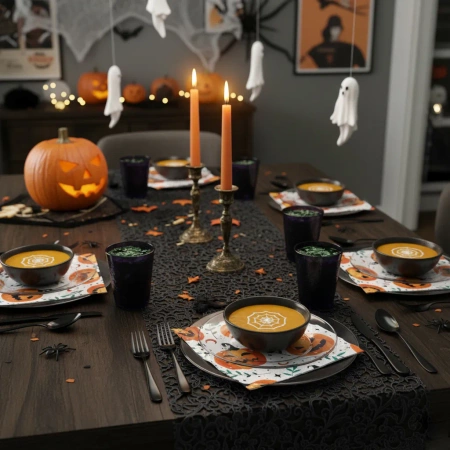 3-lagige Servietten „Mystic Pumpkin / Halloween“, 1/4, 33 x 33 cm, 20 Stück