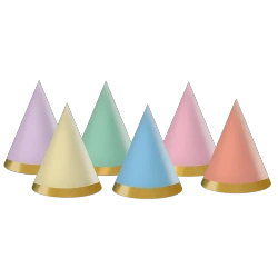 Papierhütchen „Pastel Party“, 6 Stück