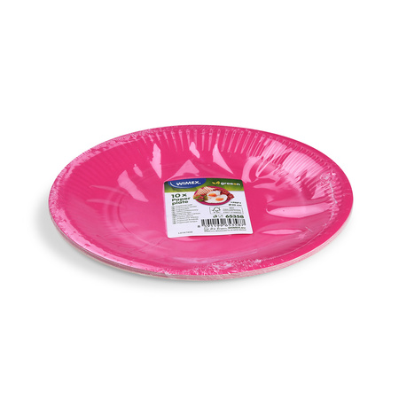 Runder Pappteller, fuchsia/rosa, Durchmesser 23 cm, 10 Stück