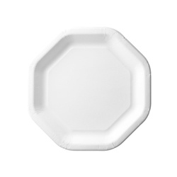 Weißer Pappteller, quadratisch, 24 x 24 cm, 50 Stück