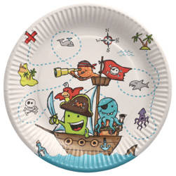 Runder Pappteller „Pirate Crew“, Durchmesser 23 cm, 10 Stück