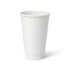 Weißer, doppelwandiger Papierbecher, glänzend, Dispersionsbeschichtung, 450 ml, Durchmesser 90 mm, 25 Stück