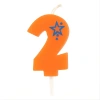 Geburtstagskerze, orangefarbene Ziffer „2“, 1 Stück