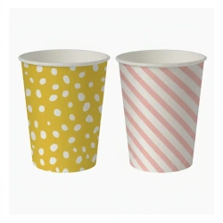 Papierbecher, Pastel Mix, Clarina, Ø 80 mm, 250 ml, 50 Stk.