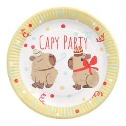 Runde Pappteller „Capy Party“, 23 cm, 10 Stück