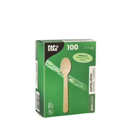 Gewachste Holzlöffel, 11 cm, 100 Stück