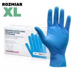 Puderfreie Nitrilhandschuhe, blau, in einer Schachtel, „XL“, 100 Stück