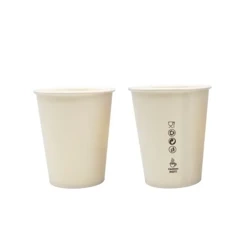 Weißer Papierbecher, Dispersionsbeschichtung, 250 ml, Durchmesser 80 mm, 50 Stück