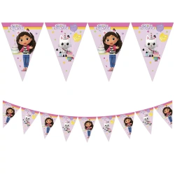 Papierflaggen-Girlande „Gabis Katzenhäuschen“, 2,3 m, 1 Stück