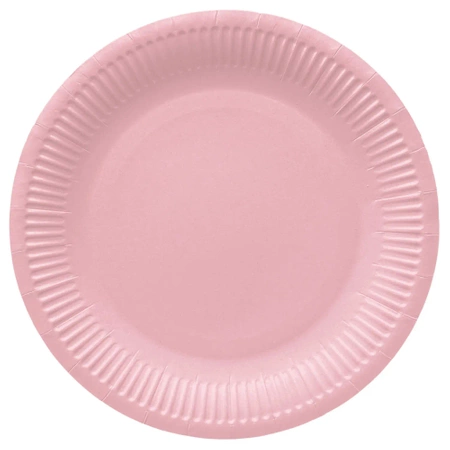 Runder Pappteller „Light Pink“, Durchmesser 23 cm, 8 Stück