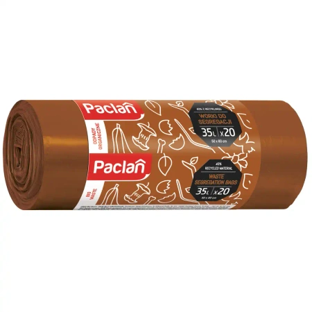 Braune Paclan-Bioabfallbeutel, 35 l, 50 x 60 cm, 20 Stück