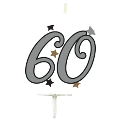 Milestone-Geburtstagskerze „60“, 1 Stück