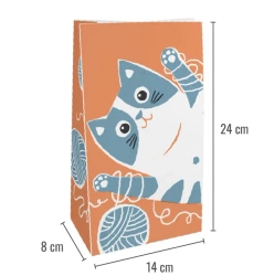 Papiertüte „Katze“, 14 x 8 x 24 cm, 50 Stück