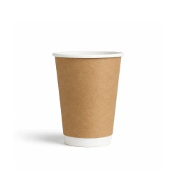 Doppelwandiger Kraftpapierbecher, glänzend, Dispersionsbeschichtung, 350 ml, Durchmesser 90 mm, 25 Stück