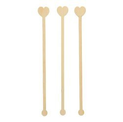 Bambus-Cocktailrührer „Heart“, 20 cm, 100 Stück