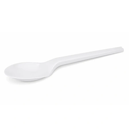 Weiße C-PLA-Löffel, wiederverwendbar, 18 cm, 50 Stück