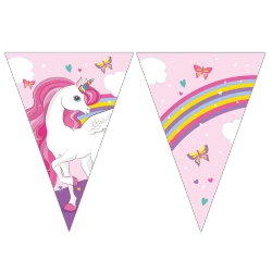 Papierflaggen-Girlande „Unicorn“, 2,3 m, 1 Stück