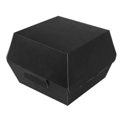 Thermobox für Burger, schwarz, Größe „L+“, 14,4 x 13,6 x 9,2 cm, 50 Stück