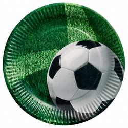 Runder Pappteller „Football“, 23 cm, 10 Stück