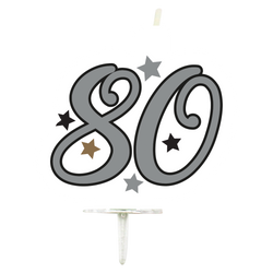 Milestone-Geburtstagskerze „80“, 1 Stück