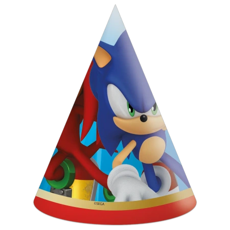 Papierhütchen „Sonic SEGA“, 6 Stück
