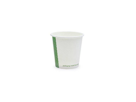 Weißer Pappbecher von Vegware, 120 ml, Durchmesser 62 mm, 50 Stück