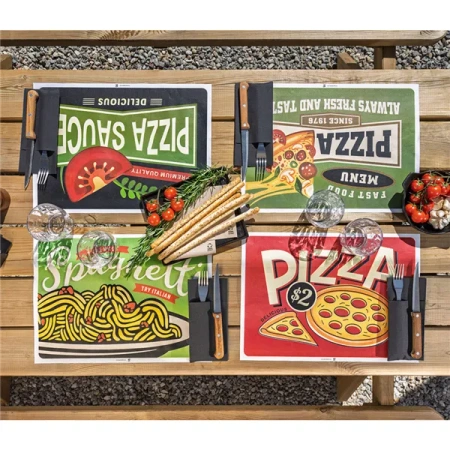 Papiertischsets „Vintage Pizza“, 31 x 43 cm, 4 x 500 Stück
