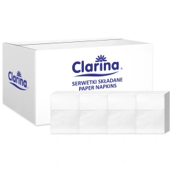 Einlagige, weiße Servietten für den Spender, Clarina, 17 x 17 cm, 400 Stück
