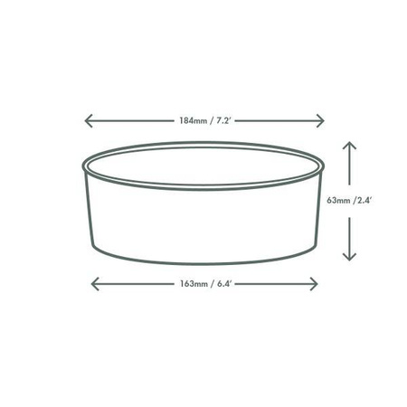 Papiersalatschüssel, 1000 ml, Durchmesser 185 mm, 50 Stück