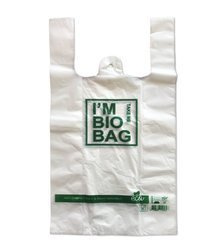 Biologisch abbaubare PLA-Tragetaschen, 30+15 x 55 cm, 50 Stück