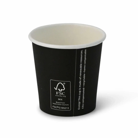 Schwarzer Papierbecher, 120 ml, Durchmesser 62 mm, 50 Stück