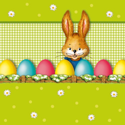 3-lagige Servietten „Hello Bunny“ 1/4, 33 x 33 cm, 20 Stück