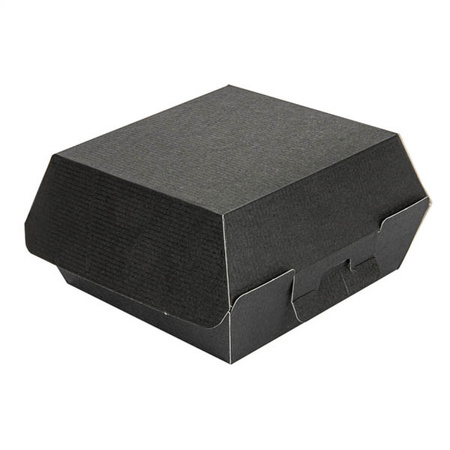 Thermobox für Burger, schwarz, Größe „S“, 13 x 12,5 x 6,2 cm, 50 Stück