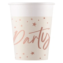 Papierbecher „Rose Party“ 200 ml, 8 Stück