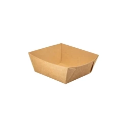 Quadratische Papierschale für Eis „Plastic Free“, Kraftpapier, 130 ml, 50 Stück