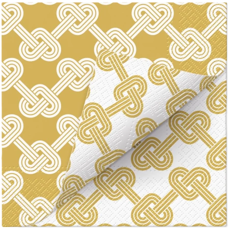 3-lagige, doppelseitige Servietten „Double Hearts“, 1/4, 33 x 33 cm, 20 Stück