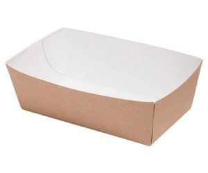 Tiefe Papierschale aus Kraftpapier, 14,5 x 8 x 5,5 cm, 100 Stück