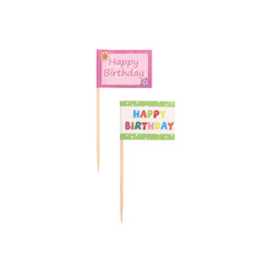 Party-Zahnstocher „Happy Birthday“, 8 cm, 20 Stück