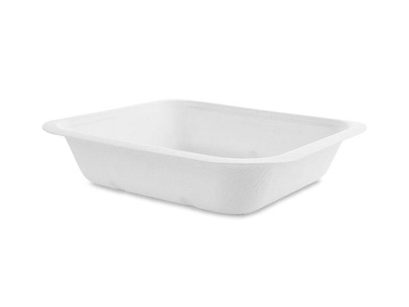 Behälter aus Zuckerrohr, 650 ml, 19,5 x 18 x 4 cm, Serie „4“, 50 Stück