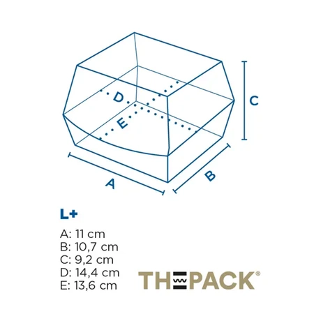 Thermobox für Burger, Größe „L+“, 14,4 x 13,6 x 9,2 cm, 50 Stück