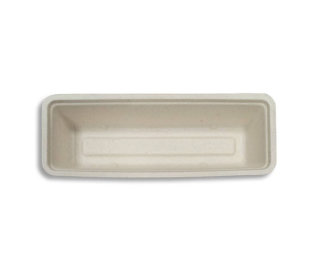Tiefe Schalen aus Zuckerrohr für Snacks, 20 x 7,4 x 3,4 cm, 50 Stück