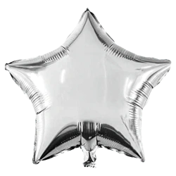 Folienballon „Silver Star“, 46 cm, 1 Stück