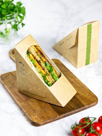 Papierverpackung für Sandwiches, 12,5 x 12,5 x 6,5 cm, 50 Stück