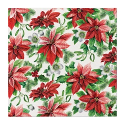 Premium-Airlaid-Servietten, „Poinsettia“, 1/4, 40 x 40 cm, 12 Stück