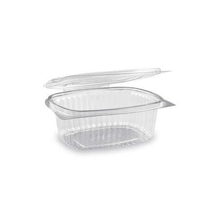 rPET-Behälter mit Deckel, 500 ml, 15 x 12,5 x 5,5 cm, 50 Stück